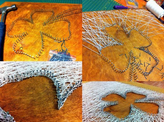 Ein Dekor aus Fäden und Nägeln herstellen - String Art